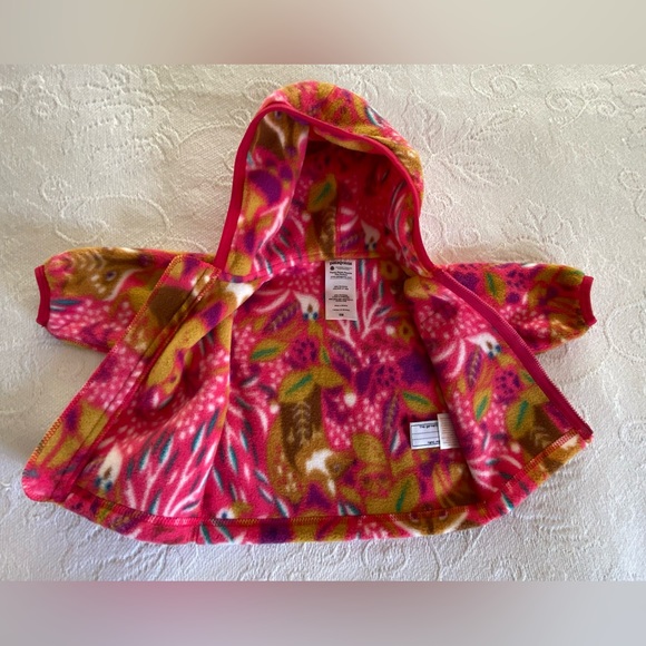 Patagonia Baby Synchilla Fleece Jacket Cardigan Hooded 0m Rare Forest Fox Print - Picture 3 of 11